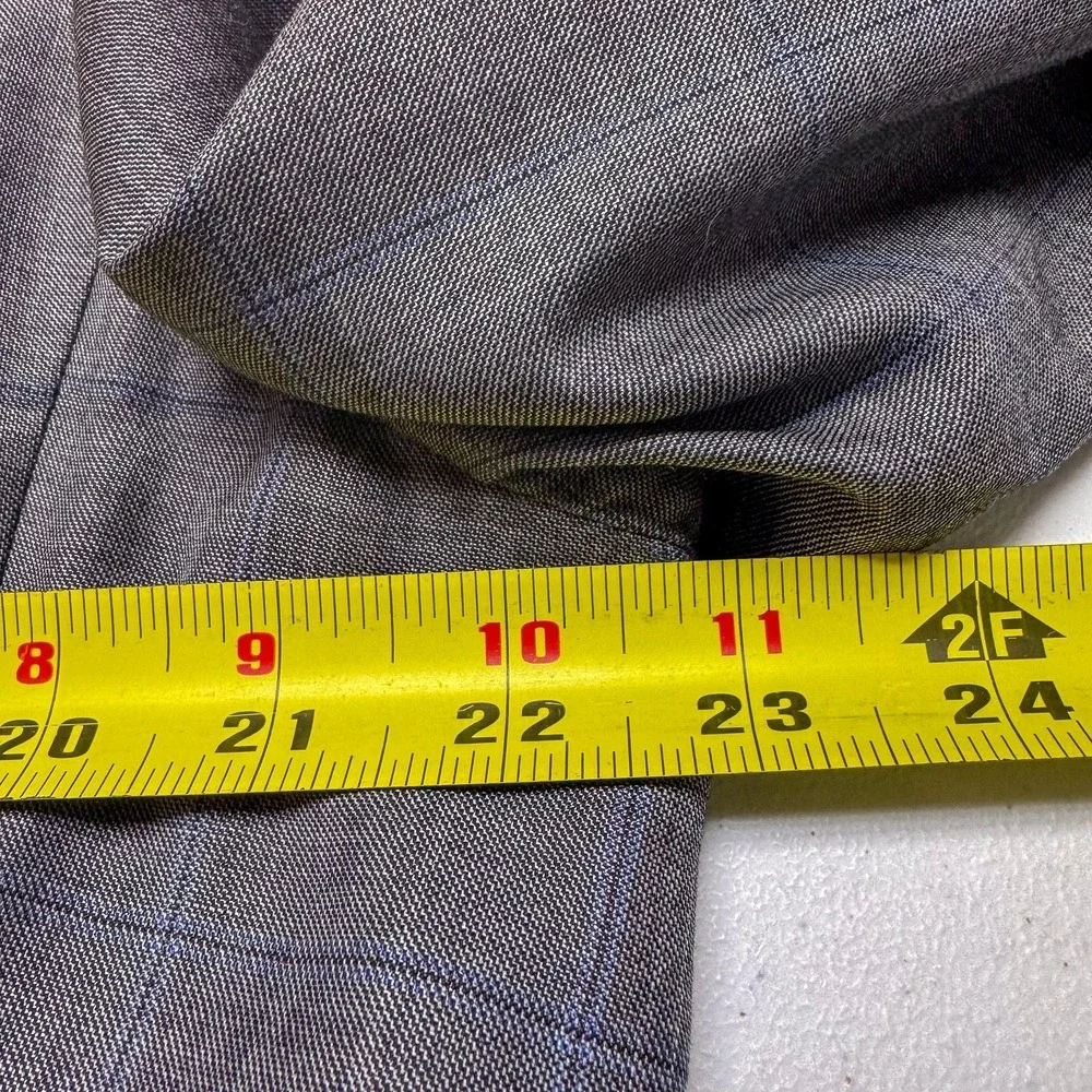 Trussini Linea Nuova Blazer Mens 44L‎ 54 Gray Blue Windowpane Super 130s Wool